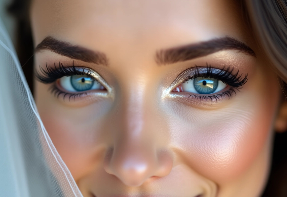 maquillage mariage yeux bleus